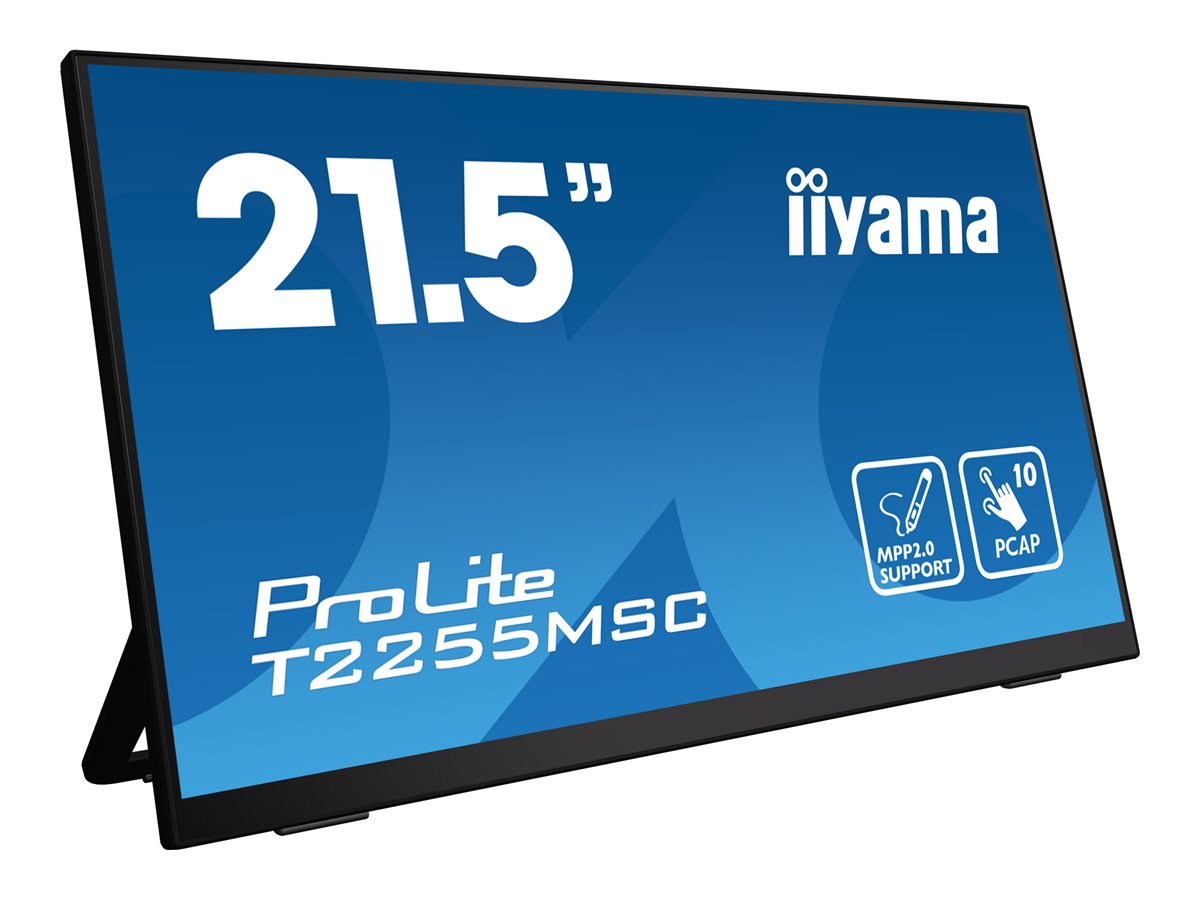 54,5cm21,5 1920x1080 iiyama ProLite T2255MSCB1 169 FHD IPS Touch 5ms 60Hz HDMI DP Speaker Black