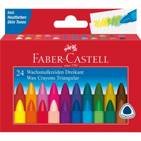 FABERCASTELL Triangular Wachsmalstifte farbsortiert, 24 St