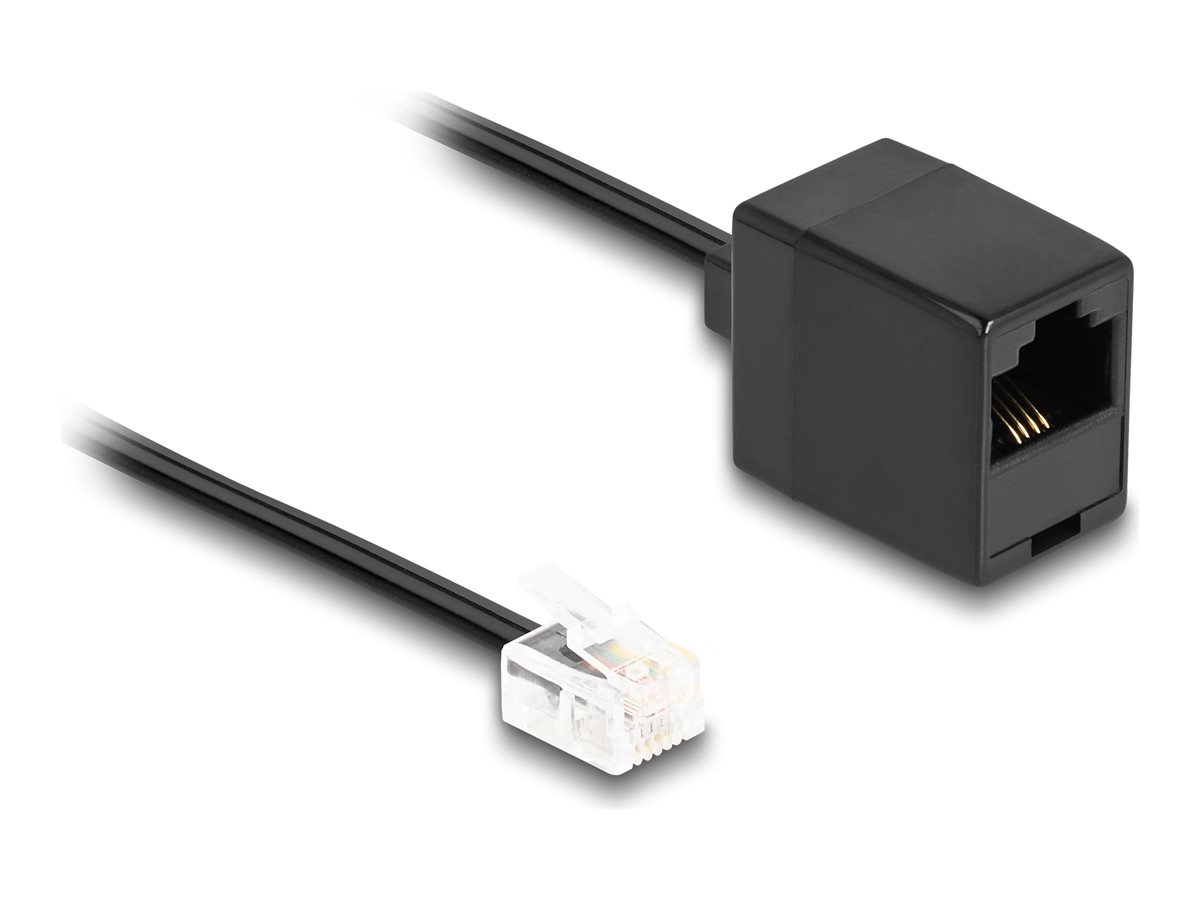 Delock Telefonkabel RJ11 Stecker zu RJ45 Buchse schwarz 1 m Delock Telefonkabel RJ11 Stecker zu RJ45 Buchse schwarz 1 m