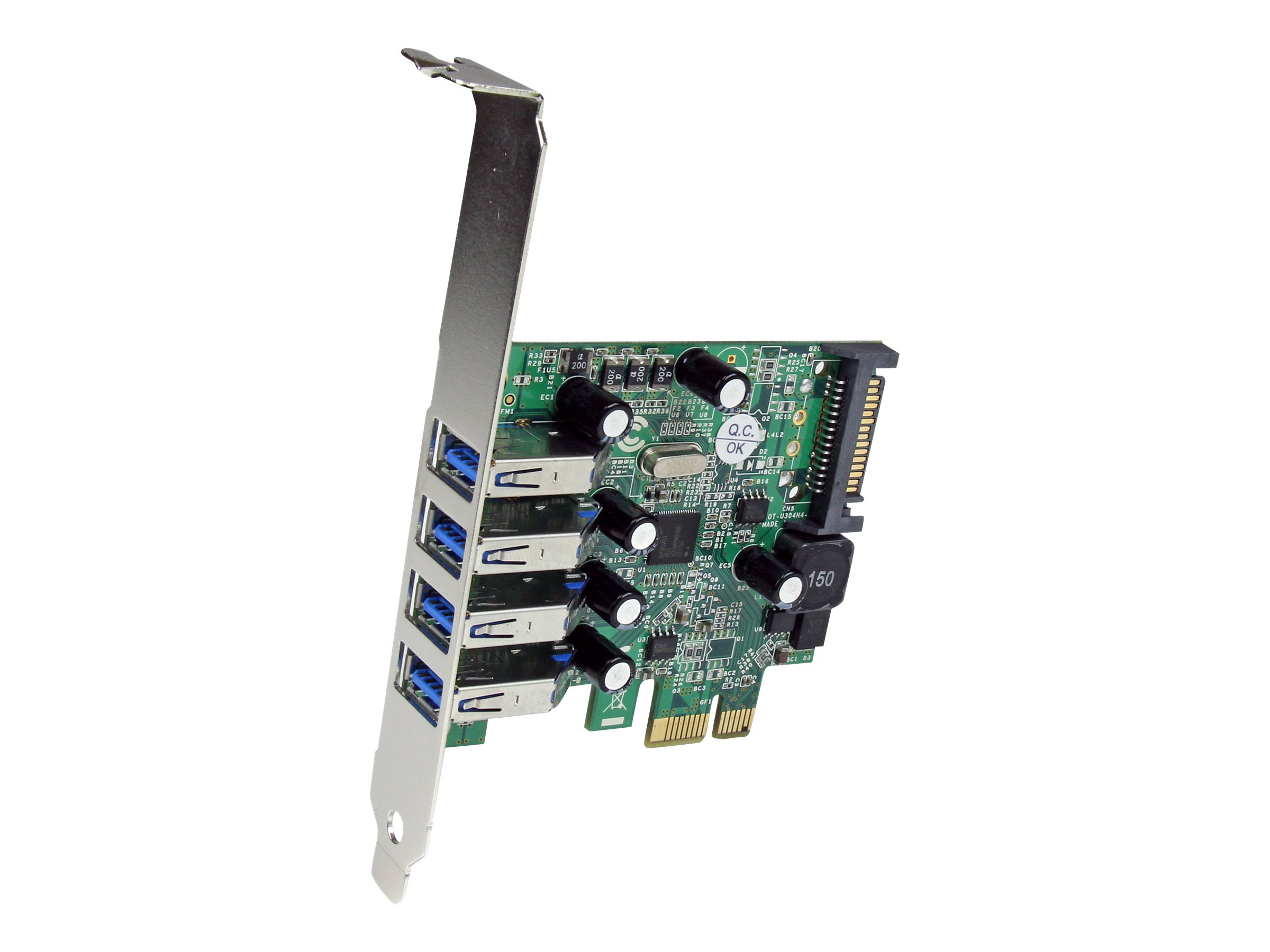 StarTech.com 4 Port PCI Express USB 3.0 SuperSpeed Schnittstellenkarte mit UASP - SATA Strom - PCIe 4x USB 3.0 mit SATA-Anschluss - USB-Adapter - PCIe - USB 3.0 x 4