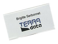 100 DURABLE Namensschilder mit Nadel 7,5 x 4,0 cm