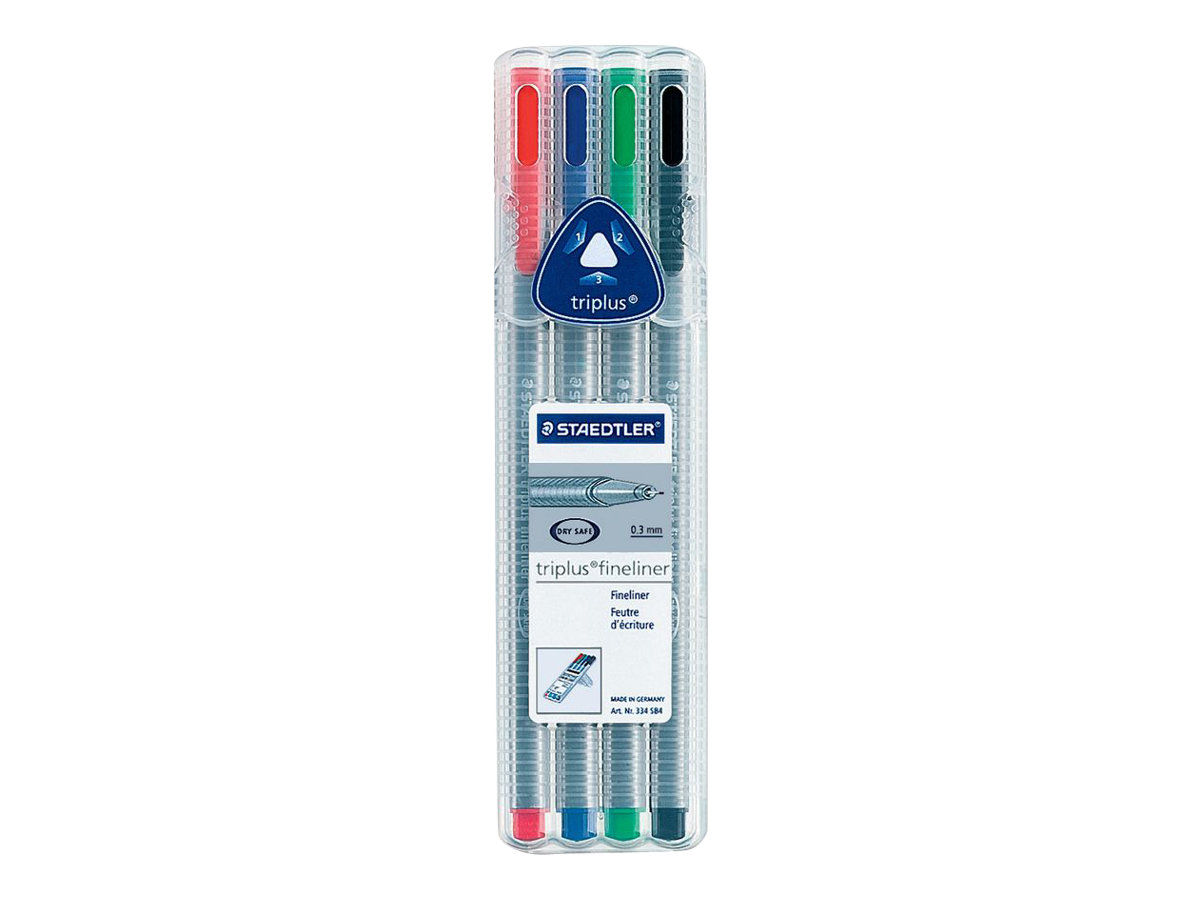 STAEDTLER triplus® 334 Fineliner farbsortiert 0,3 mm, 4 St. STAEDTLER triplus® 334 Fineliner farbsortiert 0,3 mm, 4 St.