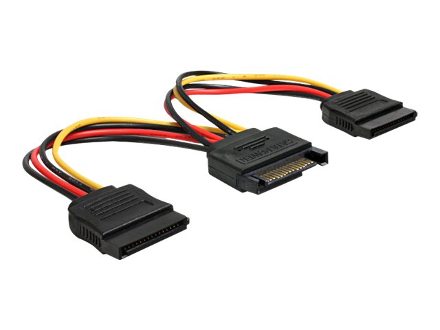 Delock Kabel Power SATA 15 Pin > 2 x SATA HDD, gerade Delock Kabel Power SATA 15 Pin > 2 x SATA HDD, gerade