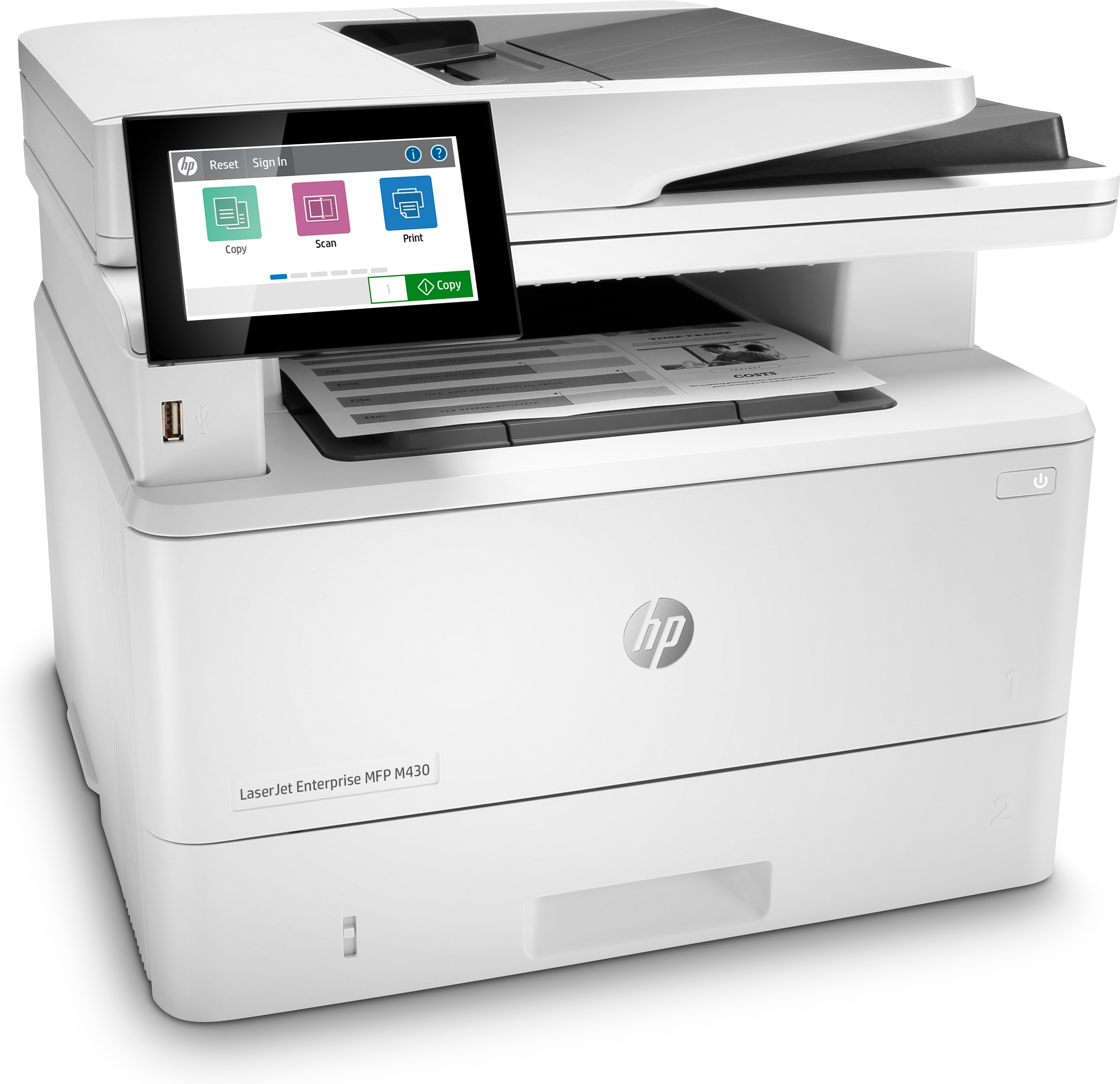 HP LaserJet Enterprise MFP M430f 4 in 1 LaserMultifunktionsdrucker weiß