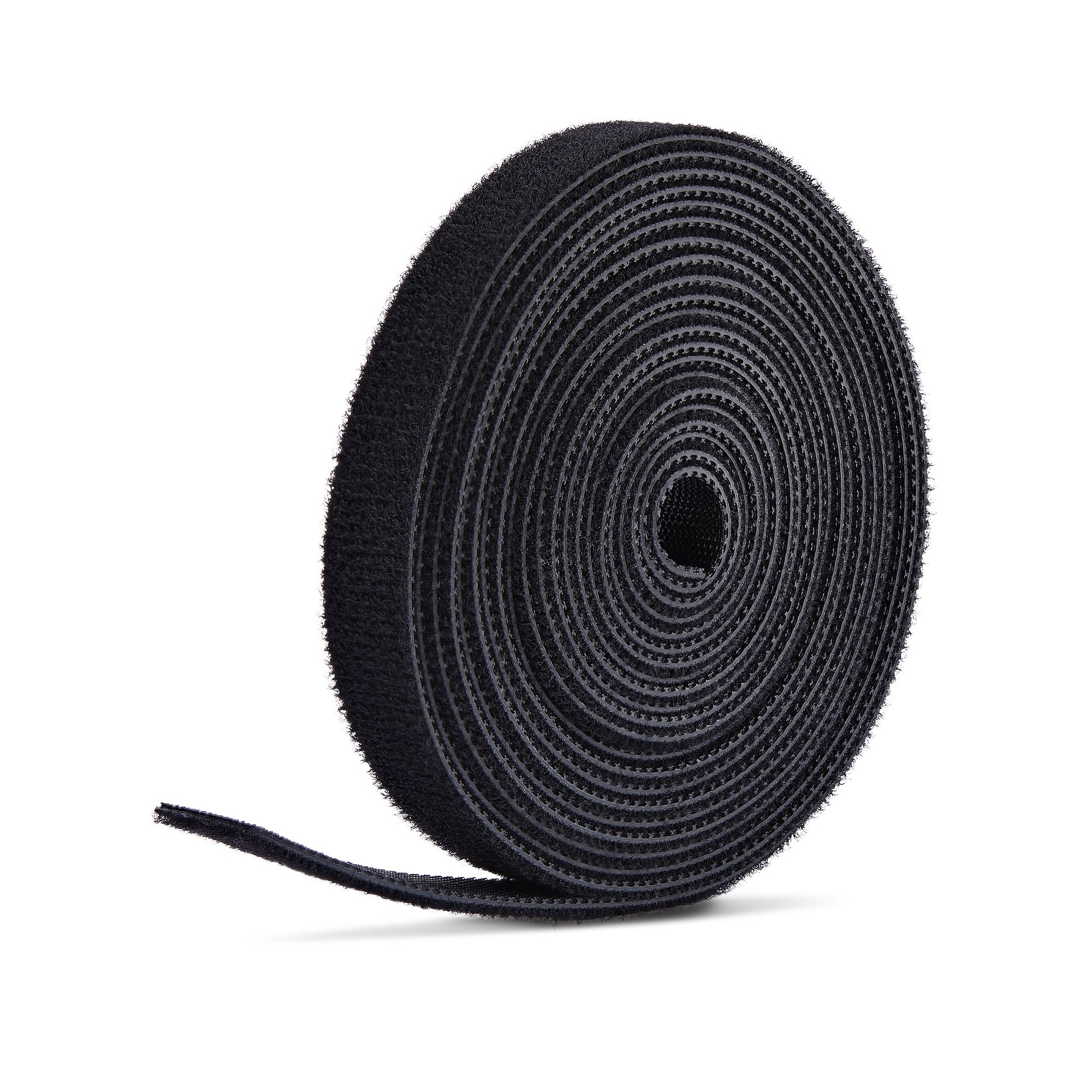 STARTECHCOM 22,8m Klettbandrolle schwarz 12,7mm breit zuschneidbar wiederverwendbare Kabelbinder Klettverschluss Rolle