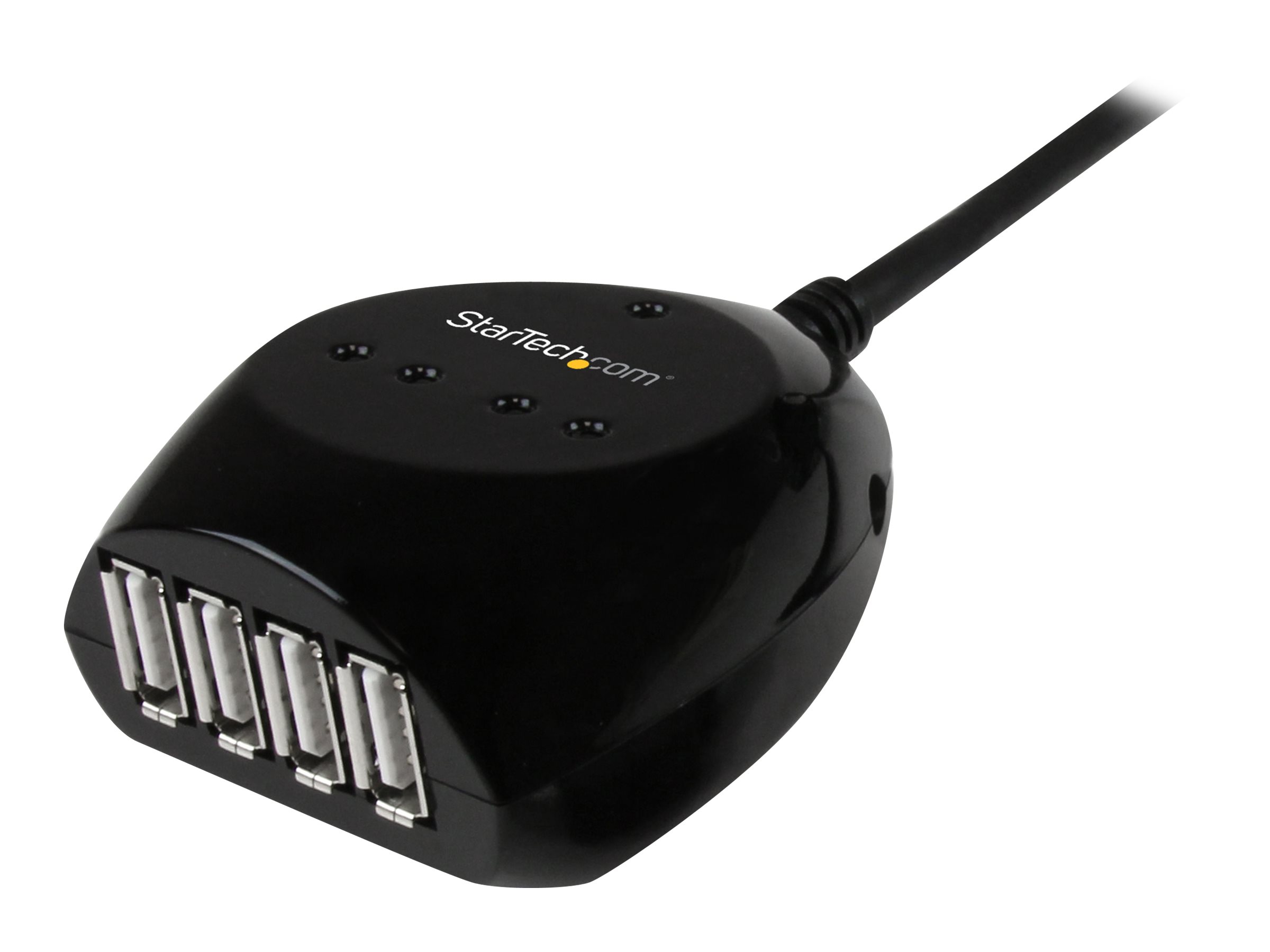 STARTECH.COM 15m USB 2.0 Kabel aktiv mit 4 Port USB Hub - USB A Stecker auf USB A Buchse Datenkabel mit 4-fach Verteiler - Schwarz