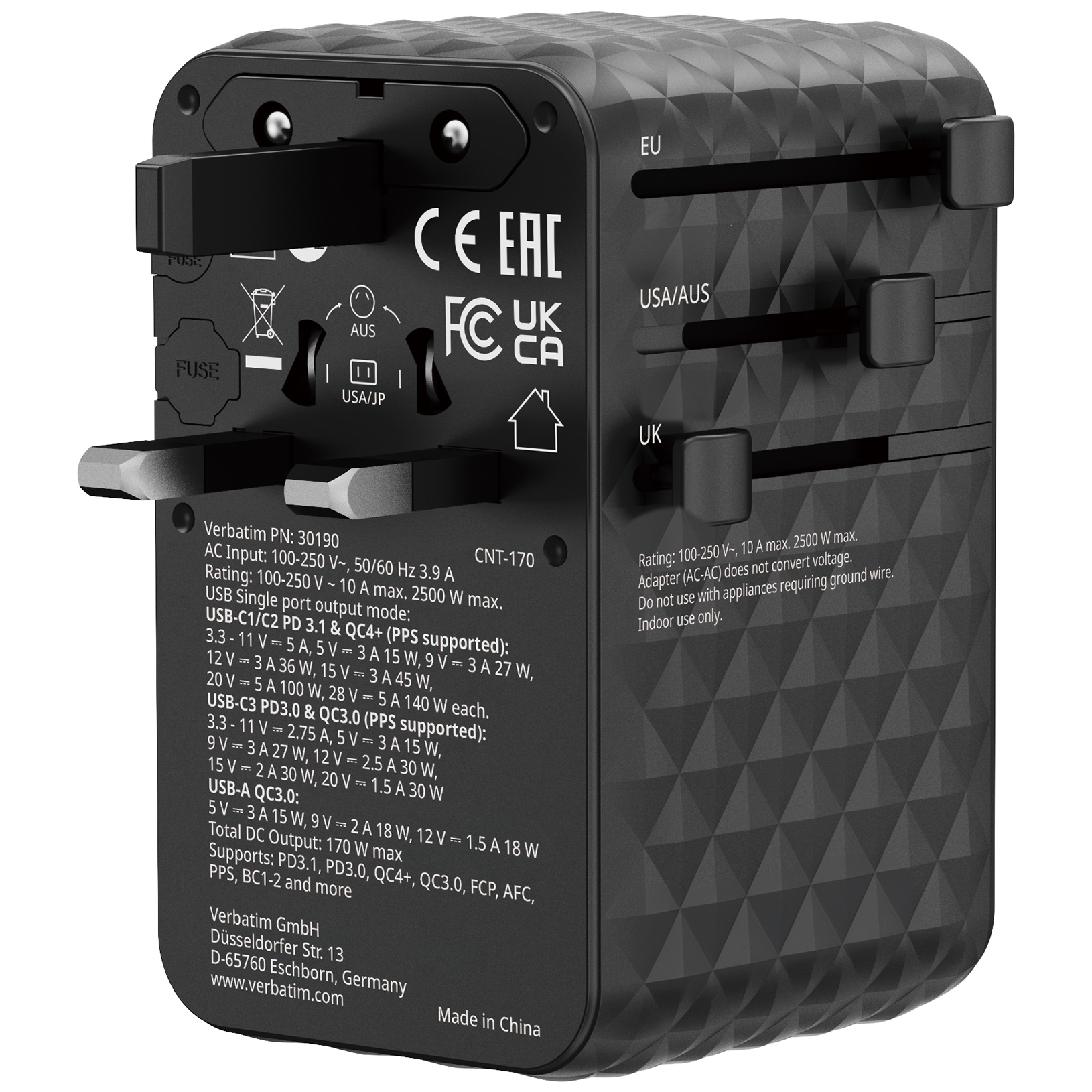 30190 VERBATIM Charge n Travel 170W