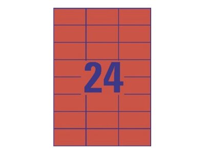2.400 AVERY Zweckform Etiketten 3448 rot 70,0 x 37,0 mm 2.400 AVERY Zweckform Etiketten 3448 rot 70,0 x 37,0 mm