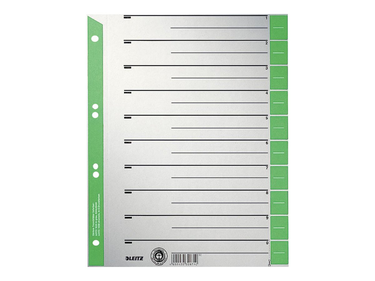 LEITZ Trennblaetter 1652 1-0 gruen, 25 St.