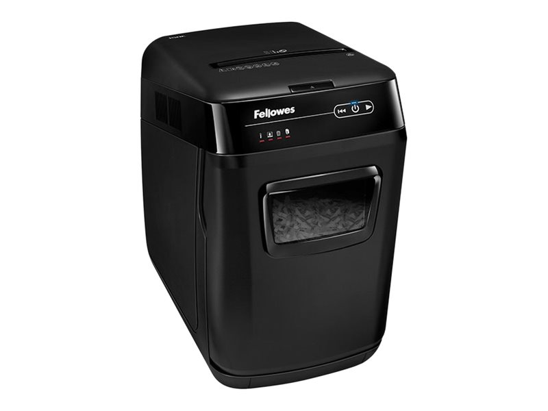 Fellowes AutoMax 150C Aktenvernichter mit Partikelschnitt P4, 4 x 38 mm, bis 150 Blatt, schwarz