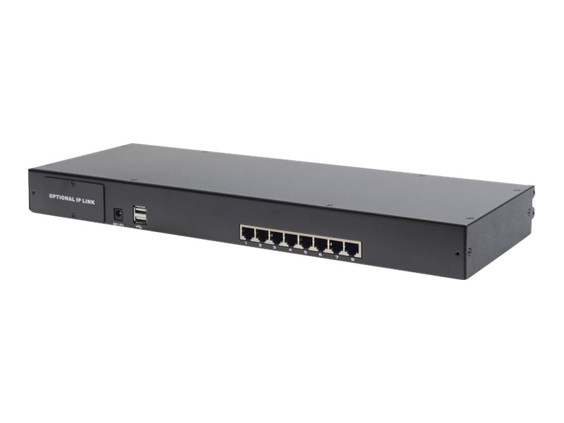 Digitus 19 LCD KVM Konsole, 8Port CAT 5, deutsche Tastatur