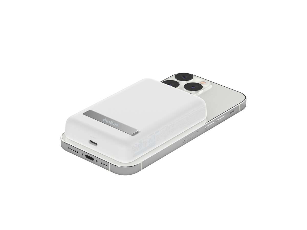 Belkin Magn drahtlose Powerbank, Standfuss, 5000 mAh, weiss