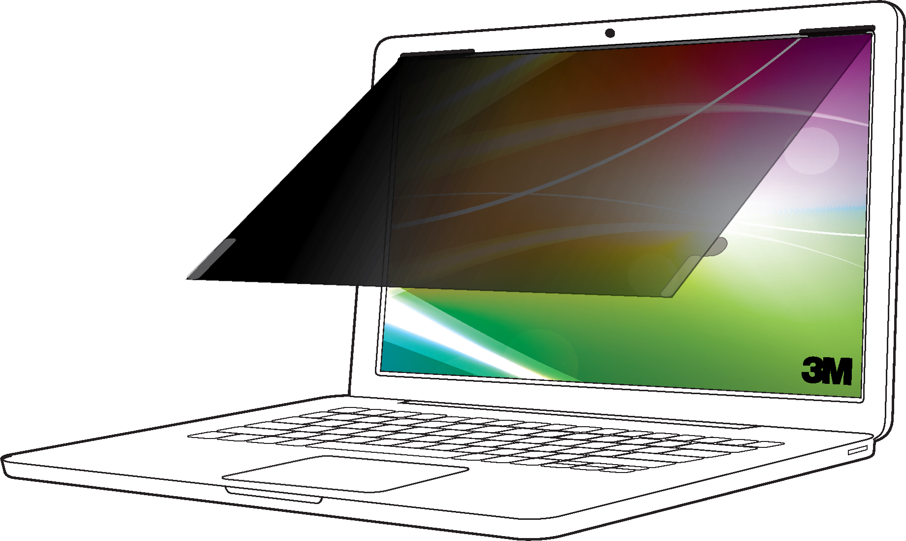 3M BP160W1B Bright Screen Privacy Filters for 40,64cm 16Zoll Laptops and Tablets