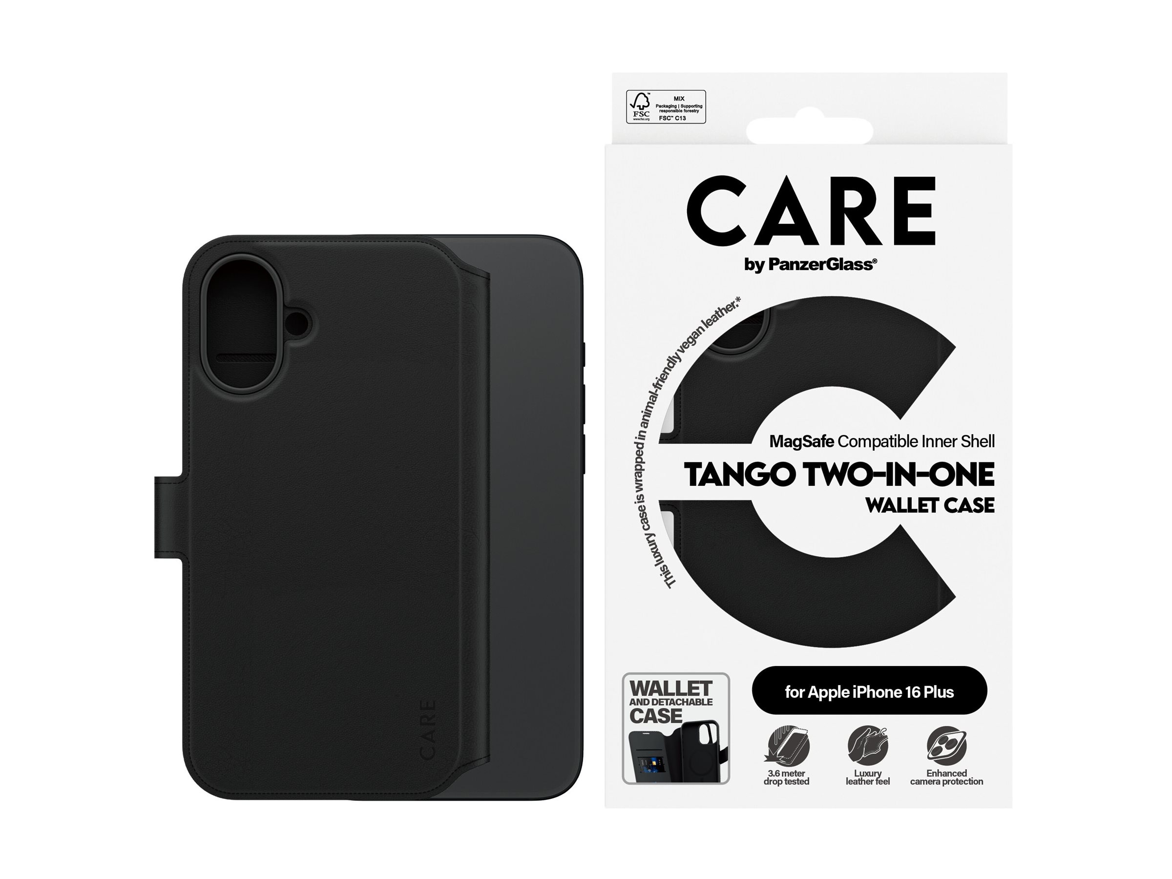 CARE Tango Wallet Case MagSafe iPhone 16 Plus schw CARE Tango Wallet Case MagSafe iPhone 16 Plus schw