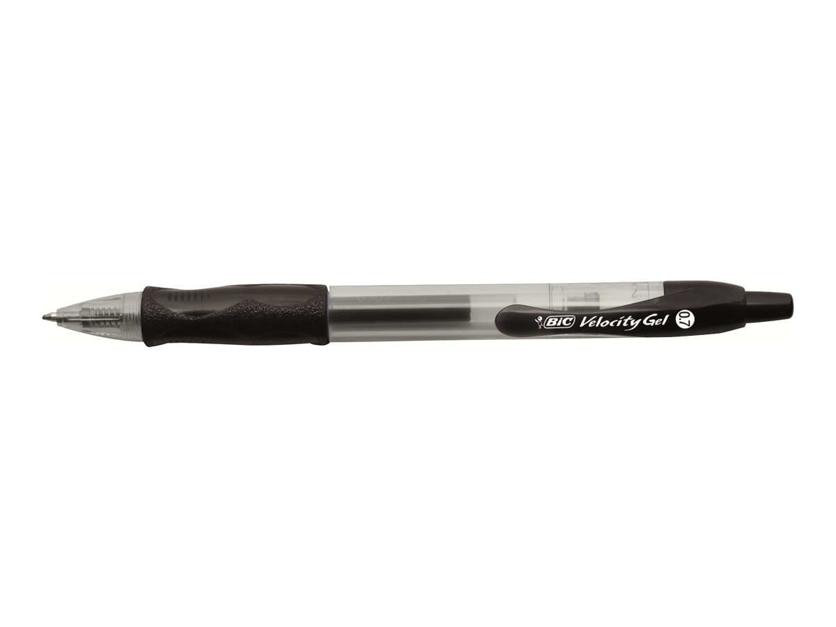 BIC Gel-ocity Gelschreiber schwarz/transparent 0,3 mm, Schreibfarbe: schwarz, 12 St.