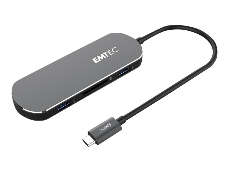 EMTEC USB-Hub T650C Type-C 3-fach schwarz EMTEC USB-Hub T650C Type-C 3-fach schwarz