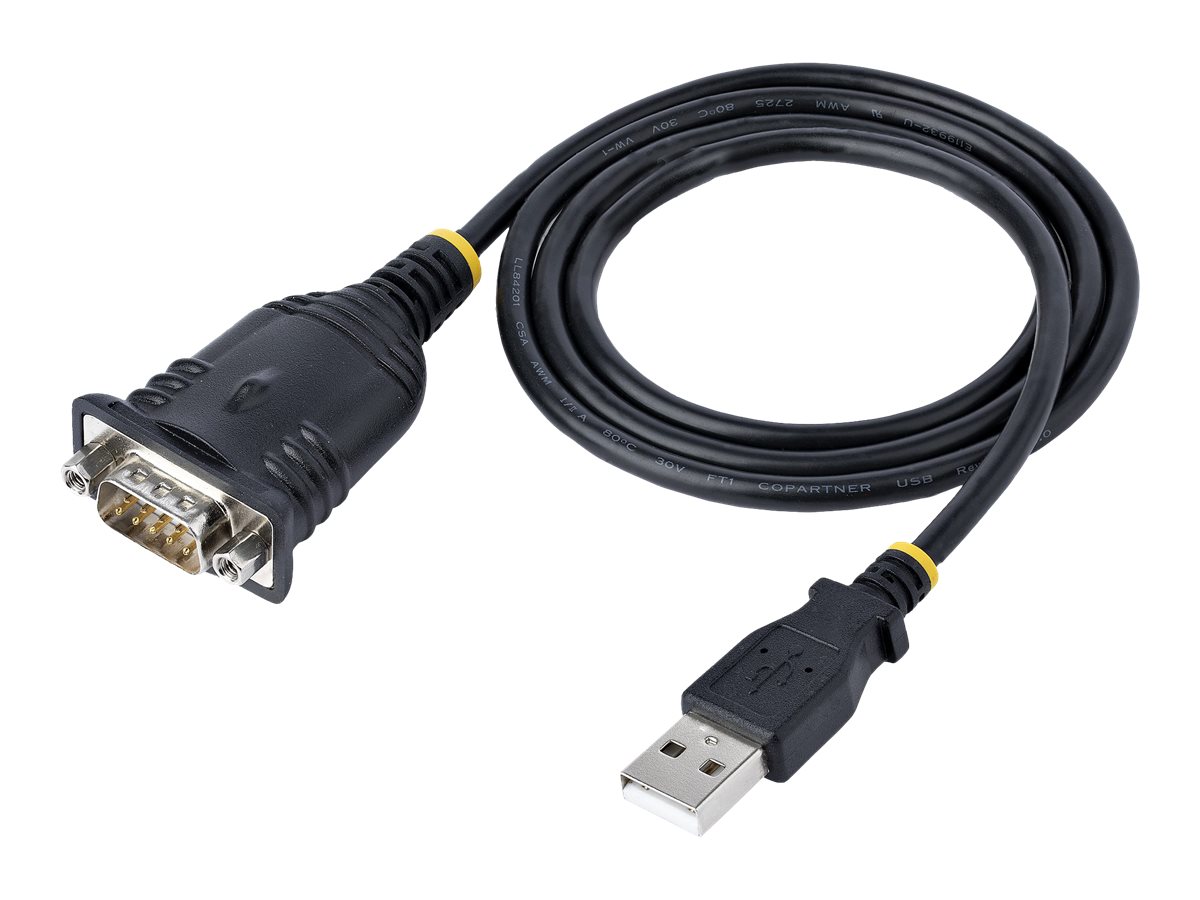 STARTECH.COM 1m USB to Serial Cable DB9 Male RS232 to USB Converter Prolific IC USB to Serial Adapter for Printer/Scanner/Switch