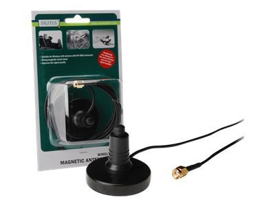 DIGITUS Magnetfuss fuer 2,4GHz WLAN Antennen RPSMA BuSt Kabellaenge 1,5m