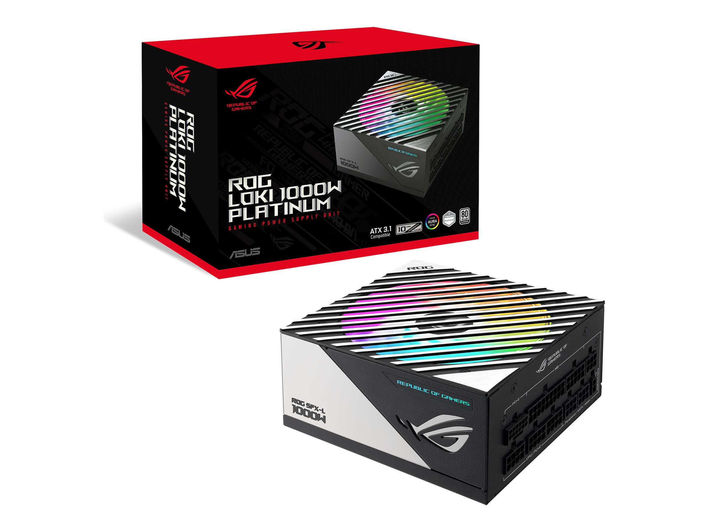 ASUS ROG Loki SFXL 1000W Platinum Power Supply Unit 80 Plus Platinum ARGB Fan Aura Sync PCIe Gen 50 Ready ATX 30 Compatible