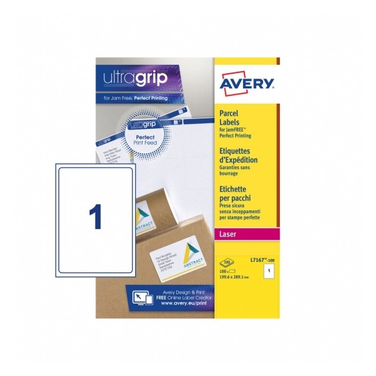 100 AVERY Zweckform Versandetiketten L7167-100 weiÃ 199,6 x 289,1 mm