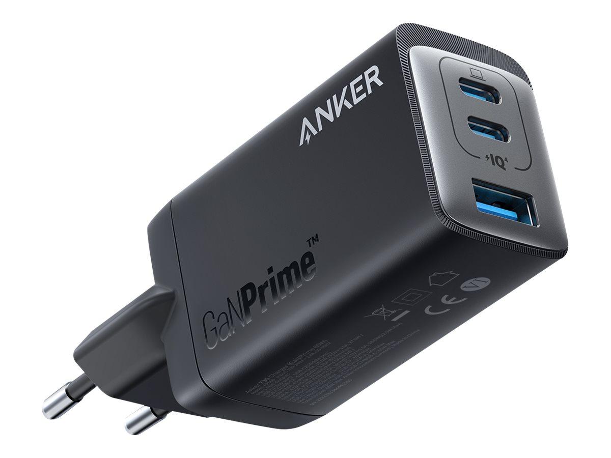 ANKER 735 GaNPrime 65W Charger schwarz 2x USB-C 1x USB-A PowerIQ 4.0 bis drei Geräte gleichzeitig laden