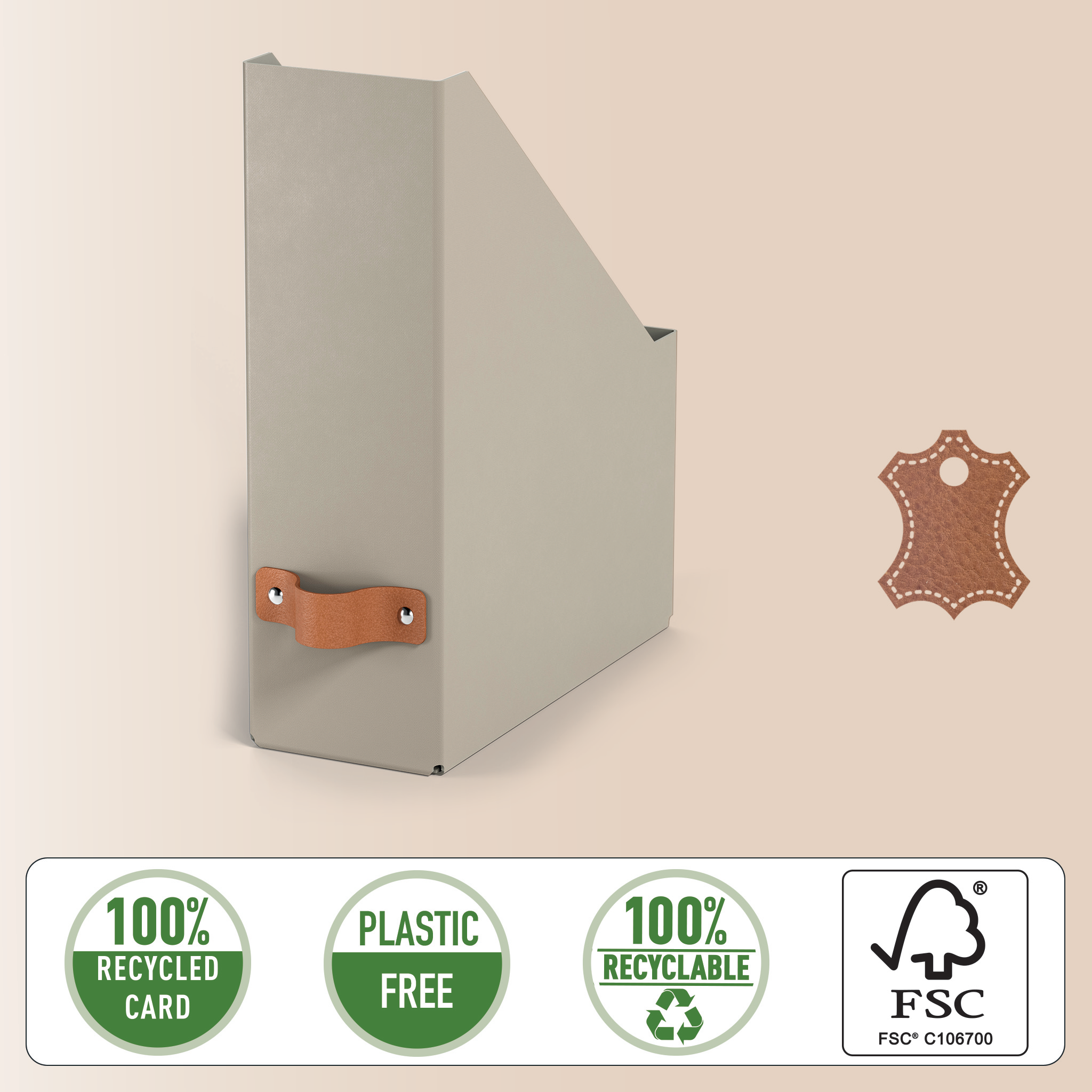 2 LEITZ Stehsammler Puro 24710012 beige Karton, DIN A4