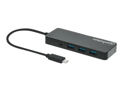 MANHATTAN 7-Port USB 3.2 Gen 1 Typ-C Hub USB-C-Stecker auf sieben USB-A-Buchsen 5 Gbit/s USB 3.0 Stromversorgung über USB schwarz MANHATTAN 7-Port USB 3.2 Gen 1 Typ-C Hub USB-C-Stecker auf sieben USB-A-Buchsen 5 Gbit/s USB 3.0 Stromversorgung über USB schwarz