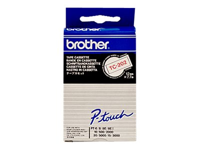 brother Schriftband TC-202 TC202, 12 mm rot auf weiss brother Schriftband TC-202 TC202, 12 mm rot auf weiss