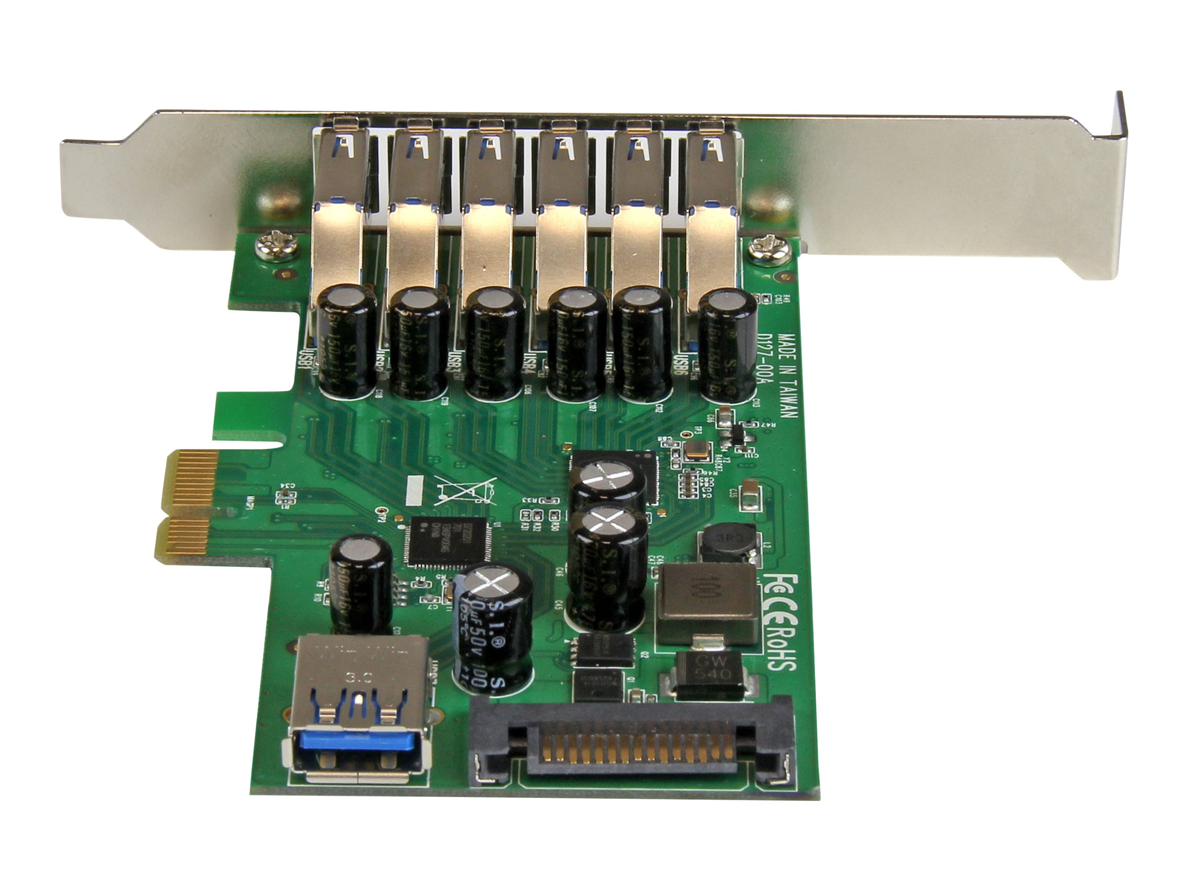 StarTech.com 7 Port PCI Express USB 3.0 Karte - PCIe USB 3.0 (Super Speed) Schnittstellenkarte / Controller 6 x Extern und 1 x Intern - USB-Adapter - PCIe 2.0