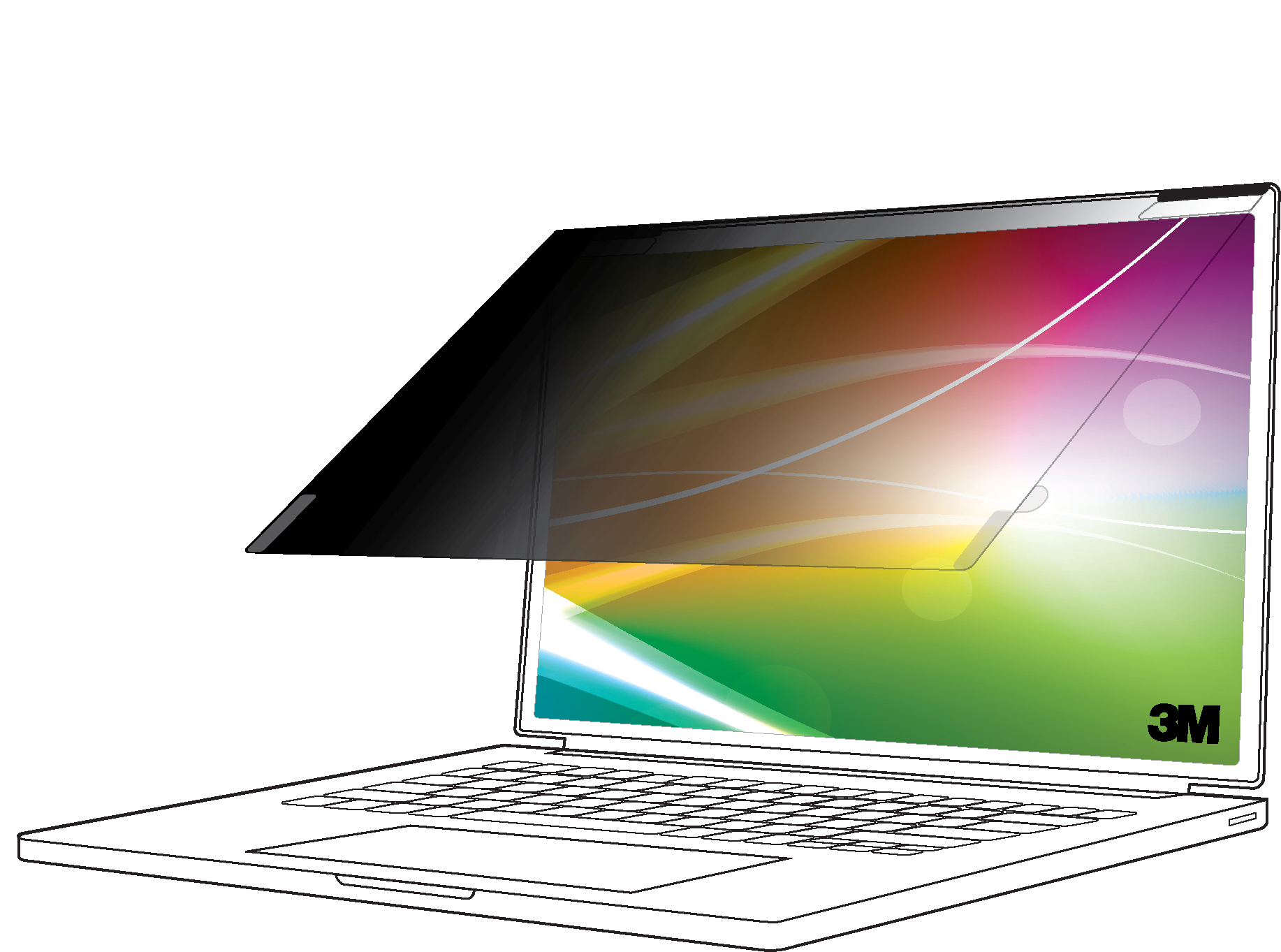 3M Bright Screen Privacy Filter BPNDE005 for Dell Multiline Laptops 13in 32