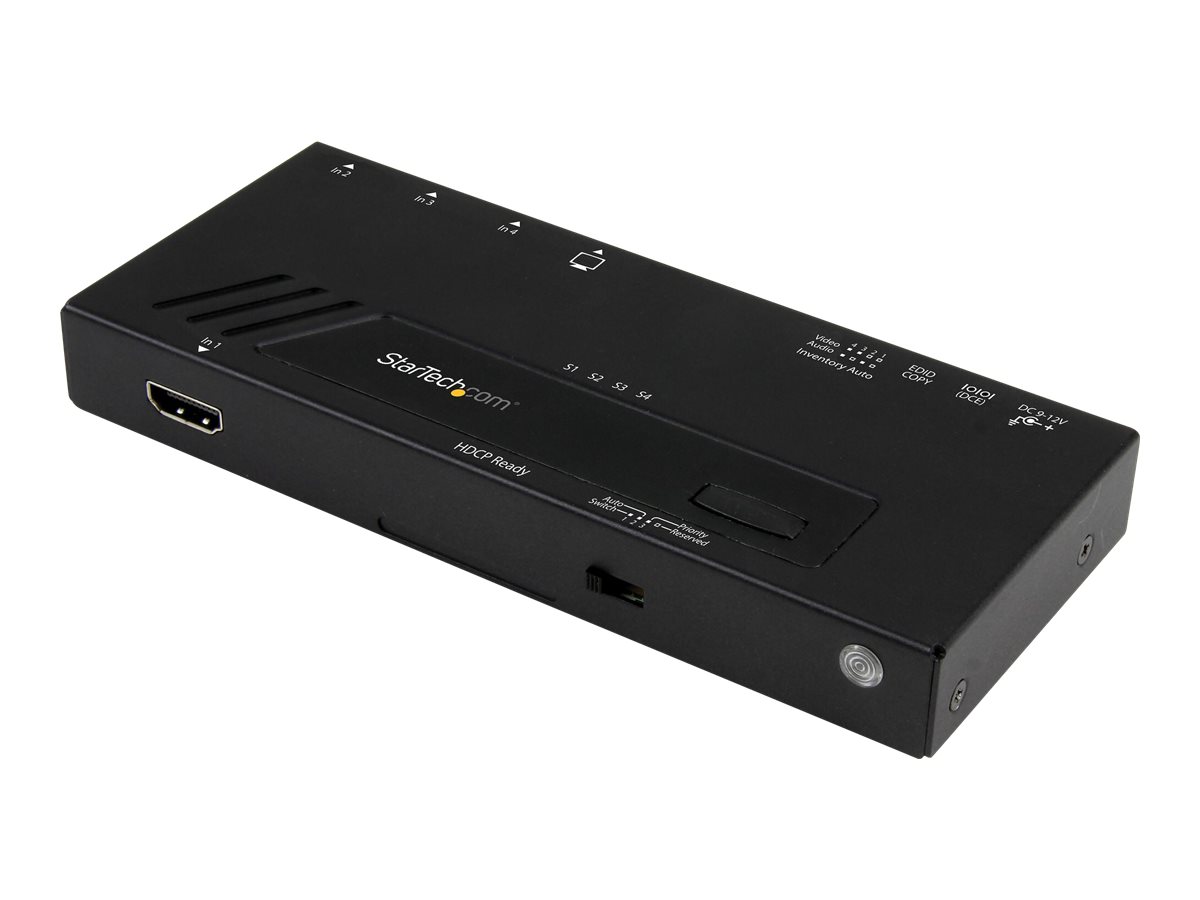 STARTECHCOM 4Port HDMI Automatic Video Switch 4K 2x1 HDMI Switch with Fast Switching AutoSensing and Serial Control