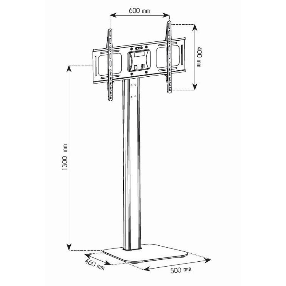 TECHLY Standhalterung fuer Displays Bildschirme LCD LED von 80 bis 178cm 3270Zoll fuer Ihre Ausstattung bis 50 KG VESA max 600X400