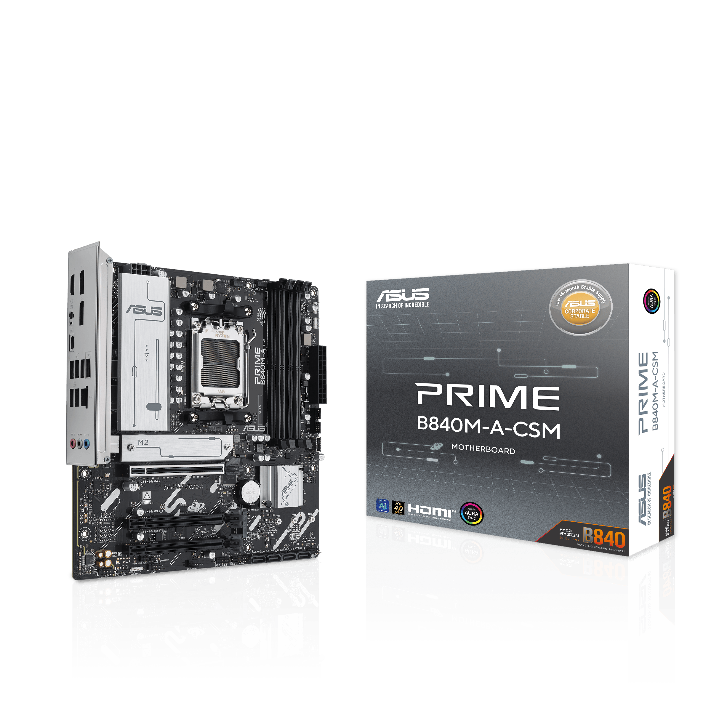 ASUS PRIME B840MACSM AM5 DDR5 micro ATX MB 1xHDMI 2xDP 3xM2 4xSATA