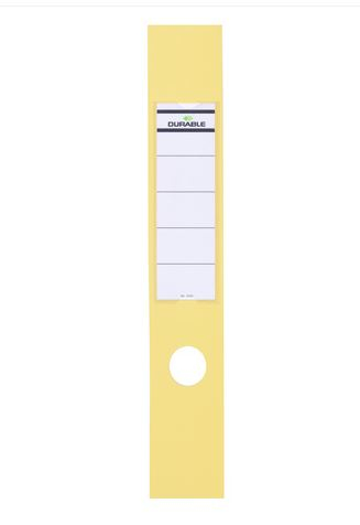 10 DURABLE Ordneretiketten ORDOFIXÂ® gelb fÃ¼r 7,0 cm RÃ¼ckenbreite