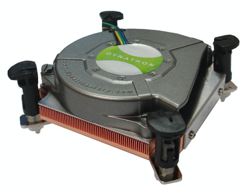 DYNATRON K2 Intel CPU Kuehler mini ITX LGA1150/-51/-55/-56 Kuehlkoerper Kupfer aktiv mit PWM und bis zu 73W TDP Push-Pin Montage