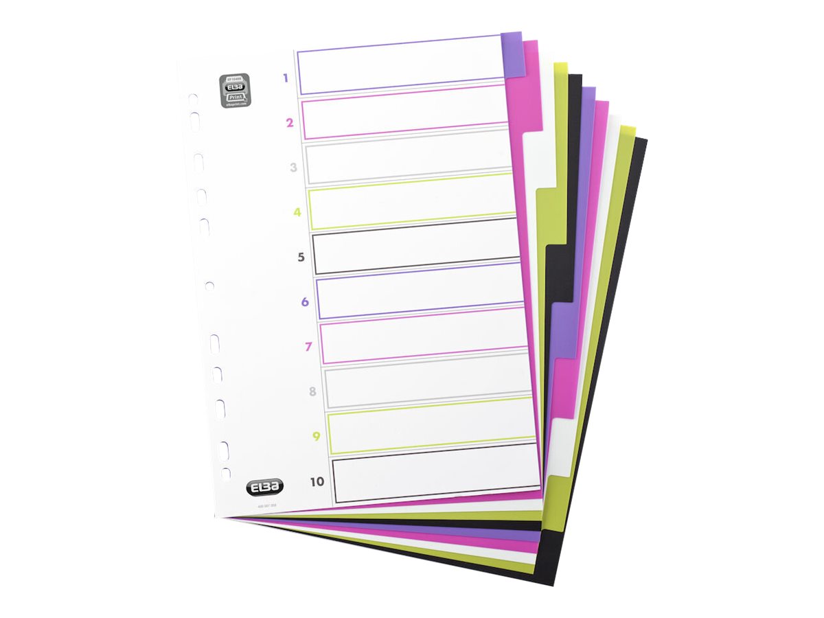 OXFORD Ordnerregister myColour Vollformat blanko lila, pink, weiss, gruen, schwarz 10-teilig, 1 Satz OXFORD Ordnerregister myColour Vollformat blanko lila, pink, weiss, gruen, schwarz 10-teilig, 1 Satz