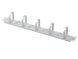 DIGITUS Rangierpanel/Kabelfuehrungsbuegel 48,3cm 19Zoll 1HE 5x rings 40x60mm grau RAL7035