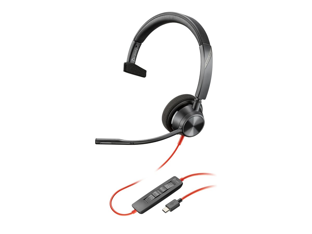 HP Poly Blackwire 3310 Monaural USB-C Headset +USB-C/A Adapter HP Poly Blackwire 3310 Monaural USB-C Headset +USB-C/A Adapter