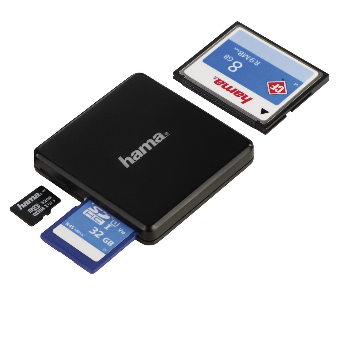 hama USB30Multikartenleser MultimicroSD, SD, Compact FlashKartenleser schwarz