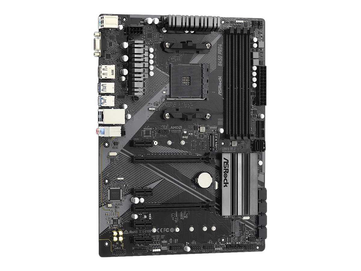 ASRock B450 Pro4 R2.0 - Motherboard - ATX - Socket AM4 - AMD B450