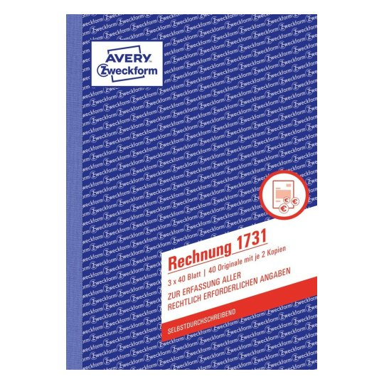 AVERY Zweckform Rechnung Formularbuch 1731