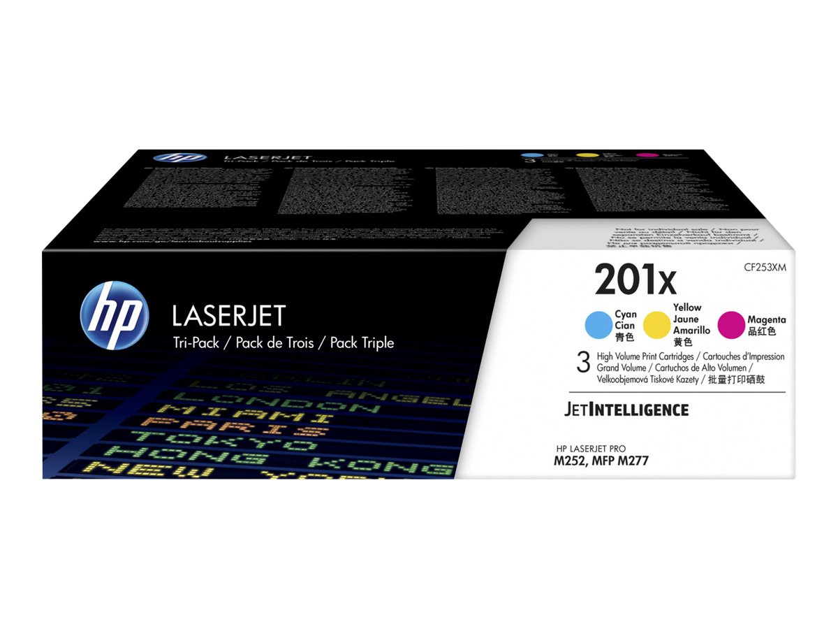 HP 201X (CF253XM) cyan, magenta, gelb Tonerkartuschen, 3er-Set