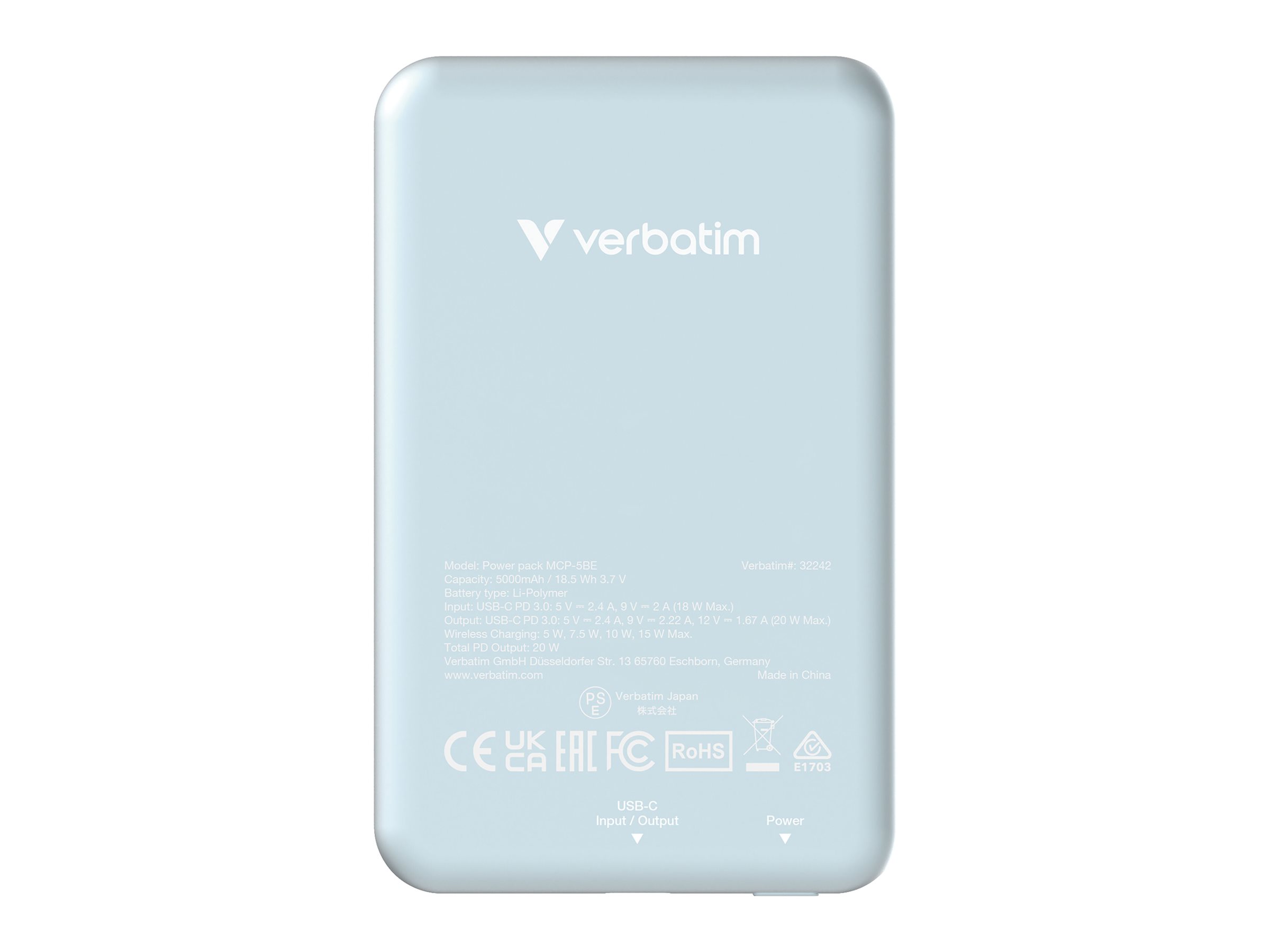 Verbatim Charge ?n? Go Magnetic Powerbank 5000 mAh blau