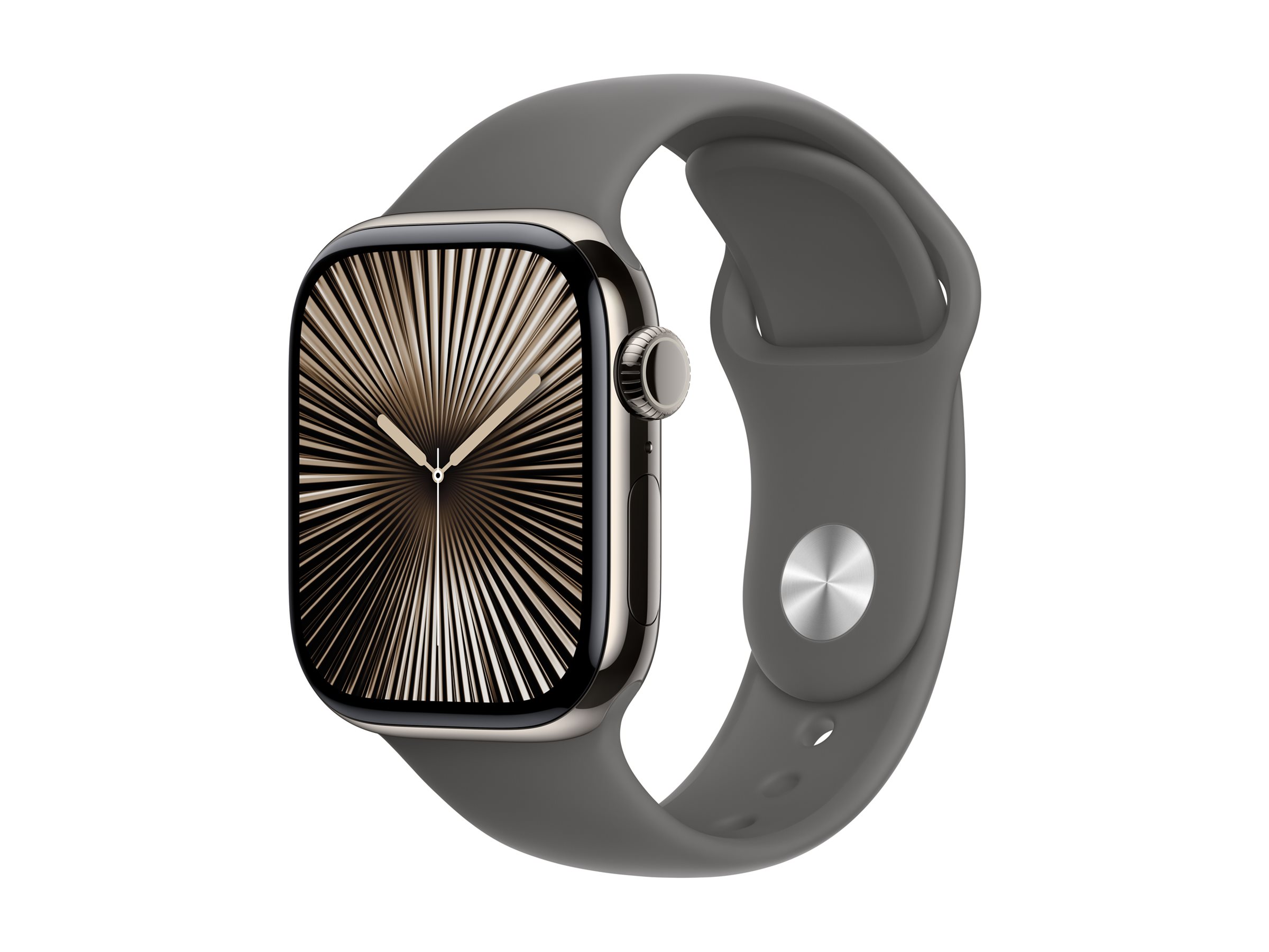 APPLE Watch Series 10 GPS + Cellular 42mm Natural Titanium Case with Stone Grey Sport Band - M/L APPLE Watch Series 10 GPS + Cellular 42mm Natural Titanium Case with Stone Grey Sport Band - M/L