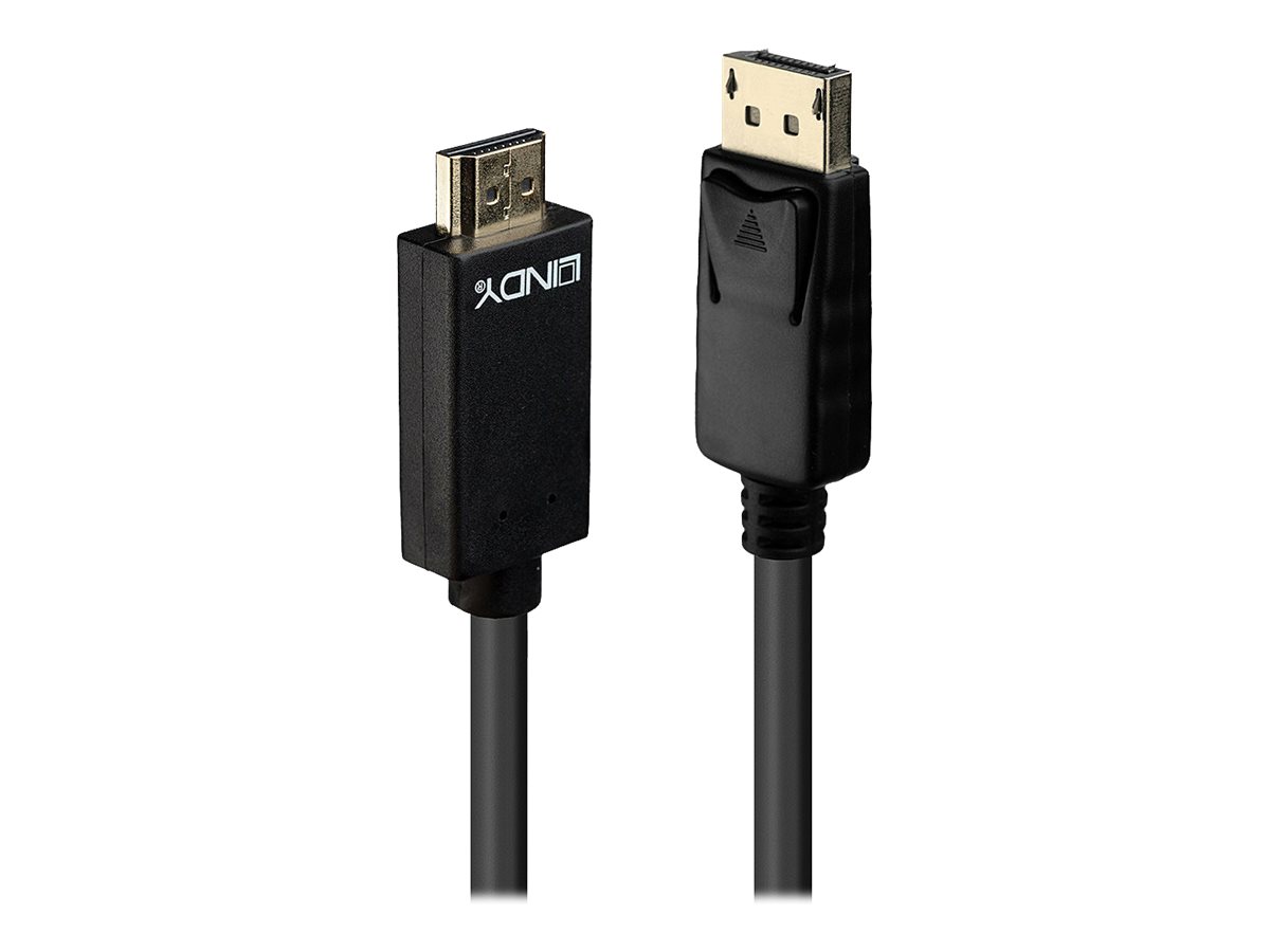 LINDY Kabel DisplayPort/HDMI 4K30 DP: passiv 1m DP Stecker an HDMI Stecker LINDY Kabel DisplayPort/HDMI 4K30 DP: passiv 1m DP Stecker an HDMI Stecker