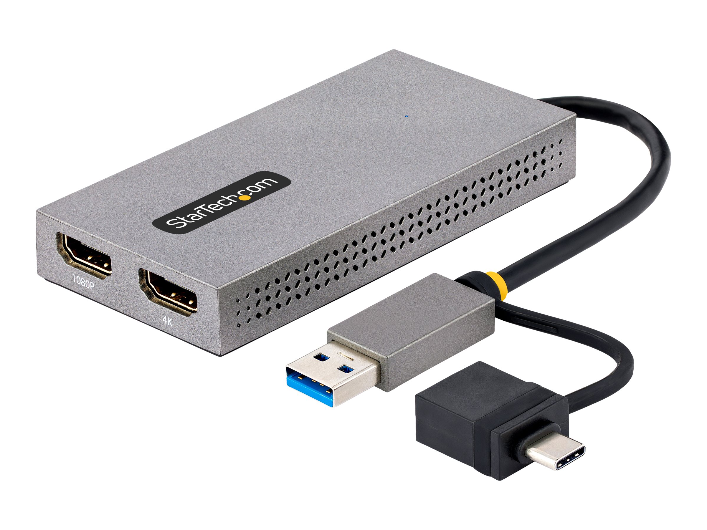 STARTECH.COM USB to Dual HDMI Adapter USB A/C to 2x HDMI Displays 1x 4K 30Hz 1x 1080p USB 3.0 to HDMI Converter 4in/11cm Cable STARTECH.COM USB to Dual HDMI Adapter USB A/C to 2x HDMI Displays 1x 4K 30Hz 1x 1080p USB 3.0 to HDMI Converter 4in/11cm Cable