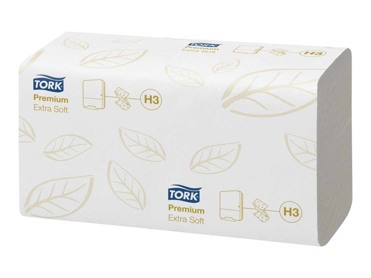 TORK PapierhandtÃ¼cher 100278 H3 Premium Extra Soft Zick-Zack-Falzung 2-lagig 3.000 TÃ¼cher