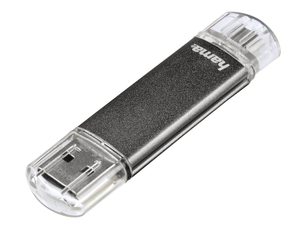 hama USB-Stick Laeta Twin schwarz 64 GB