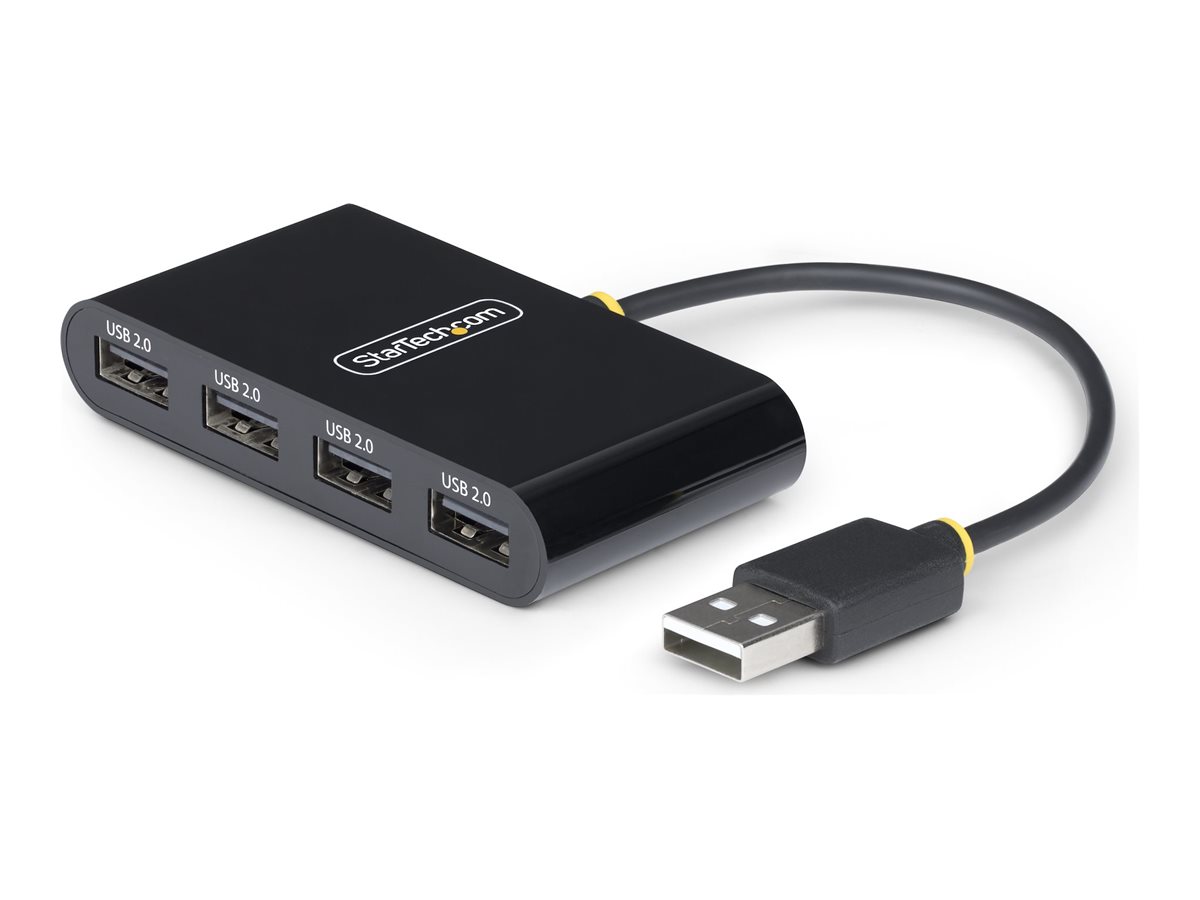 STARTECH.COM 4-Port USB 2.0 Hub USB Busbetrieben Mini USB Hub fur Reisen Multi USB Adapter/Verteiler Mobiler USB Splitter