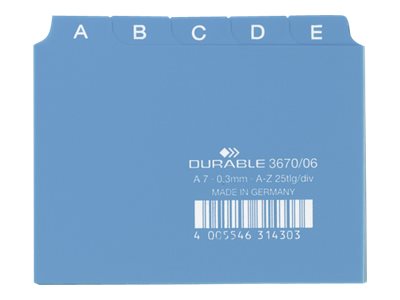 DURABLE Karteikartenregister A-Z blau DURABLE Karteikartenregister A-Z blau